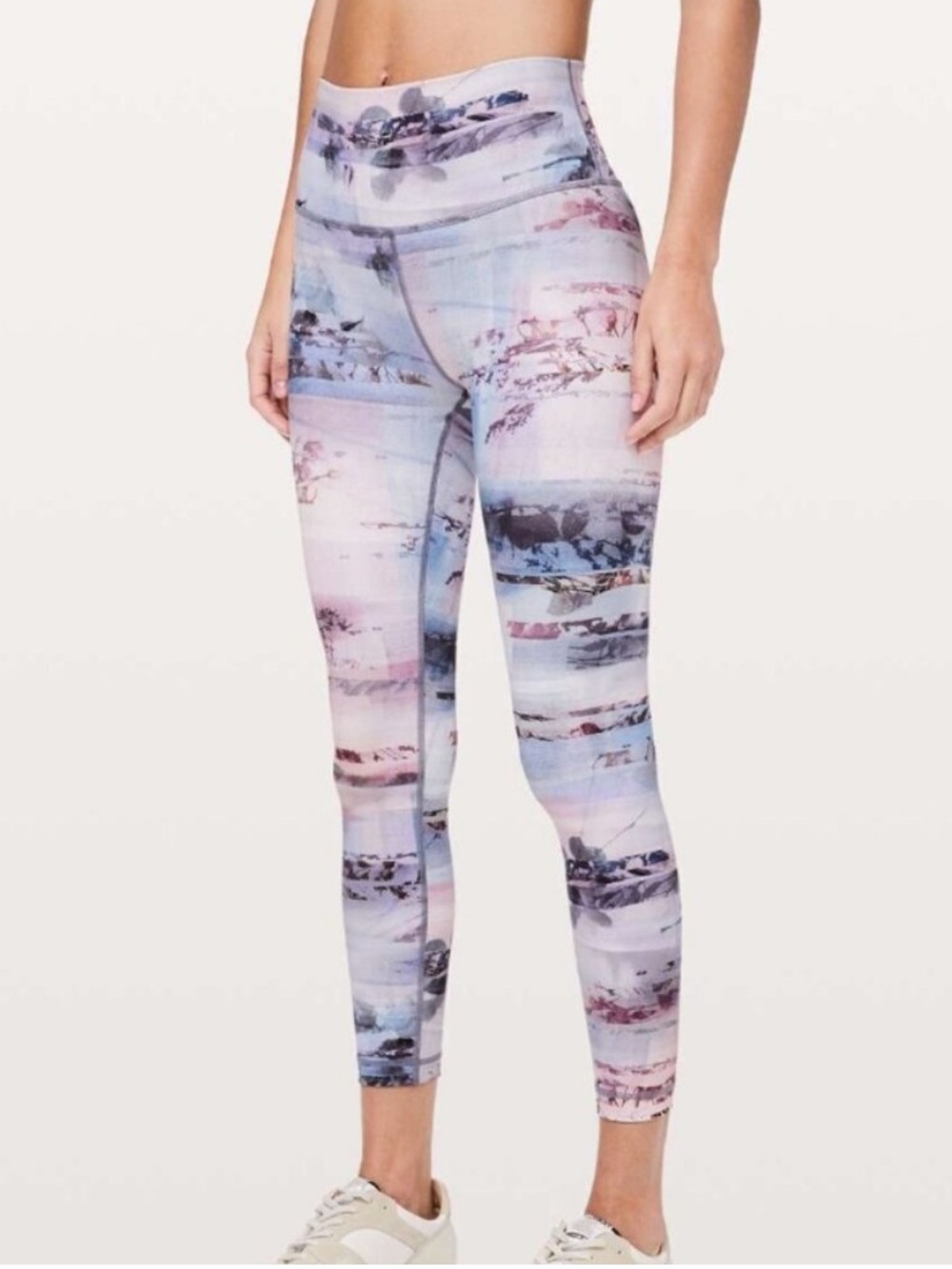 Lululemon Pink Purple Blue Palm Tree High Times Luxtreme Size 10